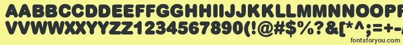 PlumpMt Font – Black Fonts on Yellow Background