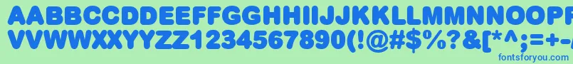 PlumpMt Font – Blue Fonts on Green Background