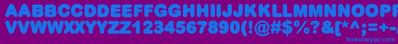 PlumpMt Font – Blue Fonts on Purple Background