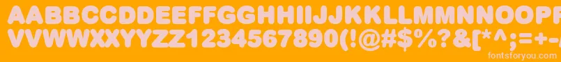 PlumpMt Font – Pink Fonts on Orange Background