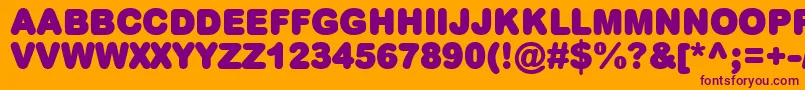 PlumpMt Font – Purple Fonts on Orange Background