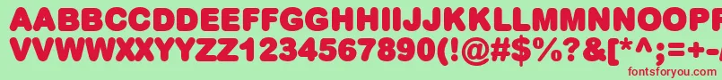 PlumpMt Font – Red Fonts on Green Background