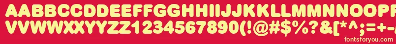 PlumpMt Font – Yellow Fonts on Red Background