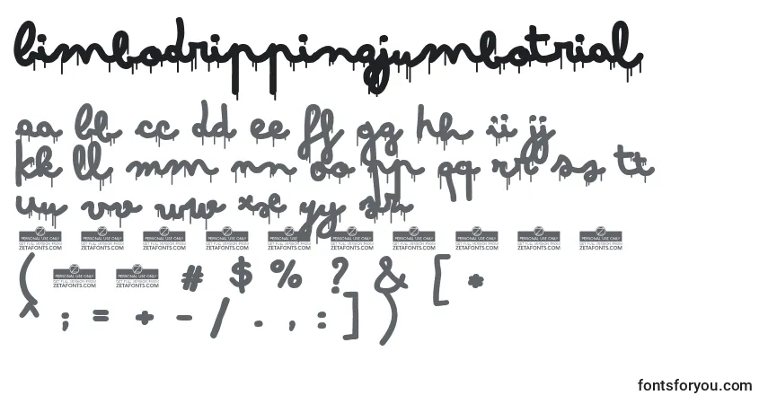 BimboDrippingJumboTrial-fontti – aakkoset, numerot, erikoismerkit
