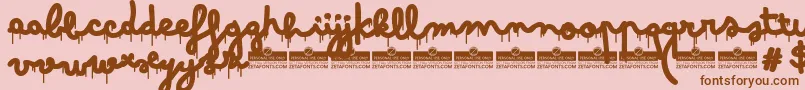 BimboDrippingJumboTrial Font – Brown Fonts on Pink Background