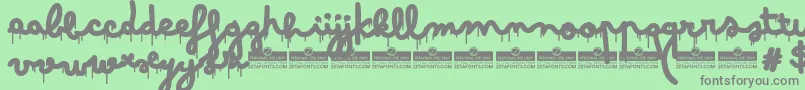 BimboDrippingJumboTrial-Schriftart – Graue Schriften auf grünem Hintergrund