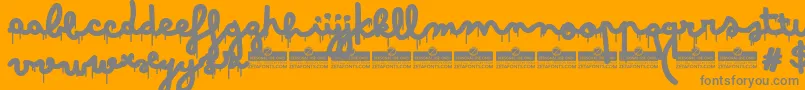 BimboDrippingJumboTrial-Schriftart – Graue Schriften auf orangefarbenem Hintergrund