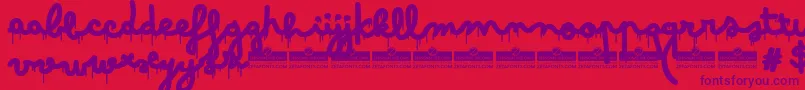 BimboDrippingJumboTrial-fontti – violetit fontit punaisella taustalla