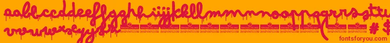 BimboDrippingJumboTrial Font – Red Fonts on Orange Background