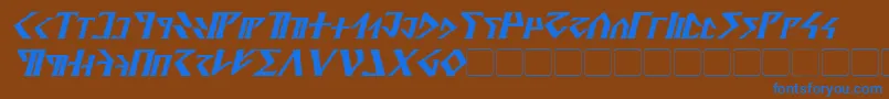 DavekBoldItalic Font – Blue Fonts on Brown Background