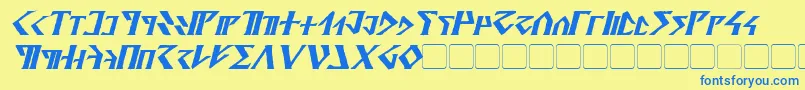 DavekBoldItalic Font – Blue Fonts on Yellow Background