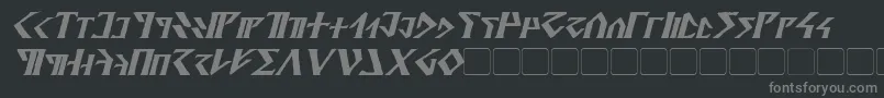 フォントDavekBoldItalic – 黒い背景に灰色の文字