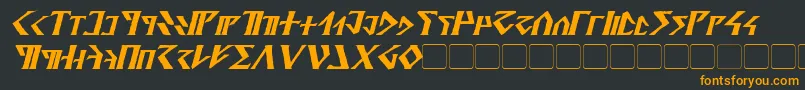 フォントDavekBoldItalic – 黒い背景にオレンジの文字