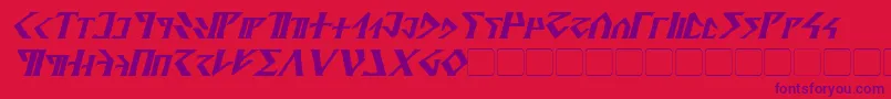 DavekBoldItalic-Schriftart – Violette Schriften auf rotem Hintergrund
