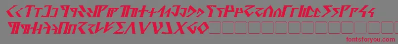 DavekBoldItalic Font – Red Fonts on Gray Background