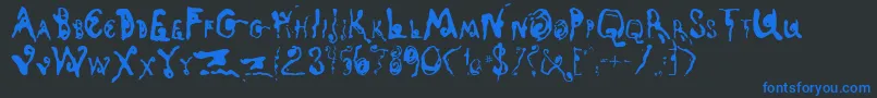 Kyots Font – Blue Fonts on Black Background