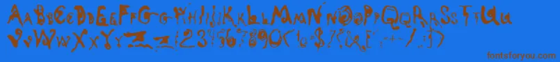 Kyots Font – Brown Fonts on Blue Background