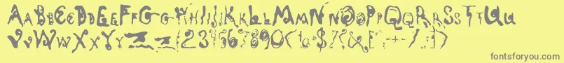Kyots Font – Gray Fonts on Yellow Background