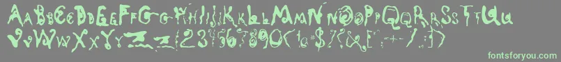 Kyots Font – Green Fonts on Gray Background