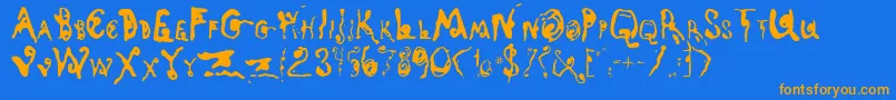 Kyots Font – Orange Fonts on Blue Background