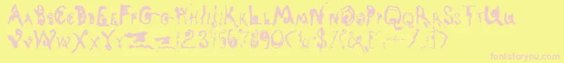 Kyots Font – Pink Fonts on Yellow Background
