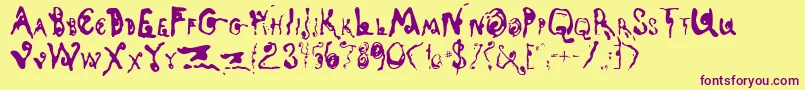 Kyots Font – Purple Fonts on Yellow Background