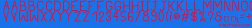 フォントPhilippineBold – 赤い文字の青い背景