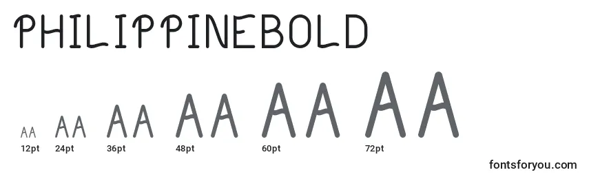 Размеры шрифта PhilippineBold