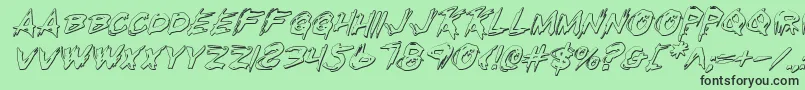 Rkilloi Font – Black Fonts on Green Background