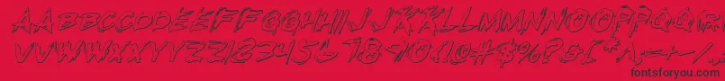 Rkilloi-fontti – mustat fontit punaisella taustalla
