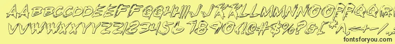 Rkilloi Font – Black Fonts on Yellow Background