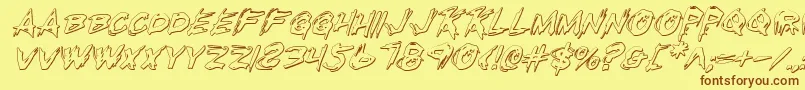 Saiba mais sobre a fonte Rkilloi Fonte Rkilloi – fontes marrons em um fundo amarelo