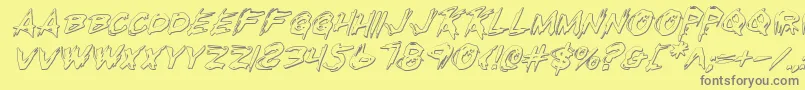 Rkilloi Font – Gray Fonts on Yellow Background