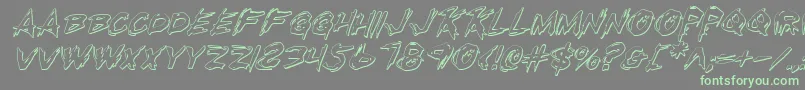 Rkilloi-Schriftart – Grüne Schriften auf grauem Hintergrund
