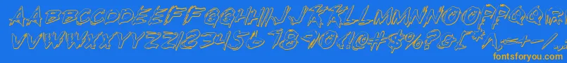 Rkilloi Font – Orange Fonts on Blue Background