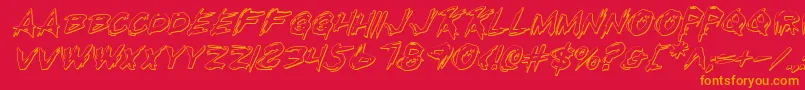 Rkilloi Font – Orange Fonts on Red Background