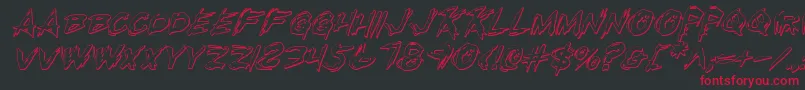 Rkilloi-Schriftart – Rote Schriften auf schwarzem Hintergrund