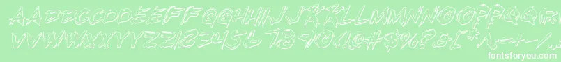 Rkilloi Font – White Fonts on Green Background