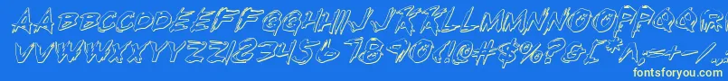 Rkilloi Font – Yellow Fonts on Blue Background