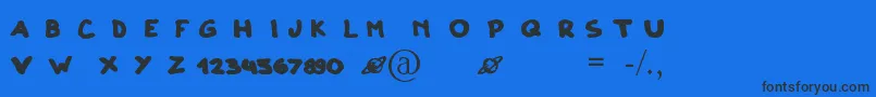 ClonoDos Font – Black Fonts on Blue Background