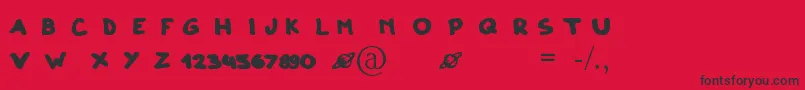 ClonoDos Font – Black Fonts on Red Background