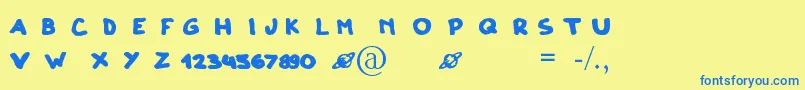 ClonoDos Font – Blue Fonts on Yellow Background