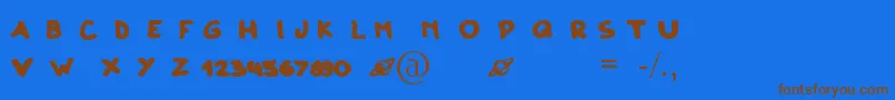 Шрифт ClonoDos – коричневые шрифты на синем фоне