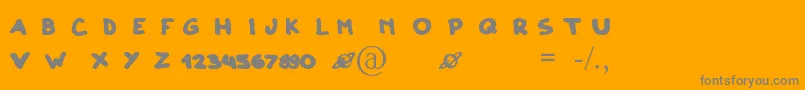 ClonoDos-Schriftart – Graue Schriften auf orangefarbenem Hintergrund