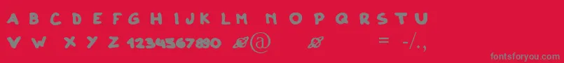 ClonoDos Font – Gray Fonts on Red Background