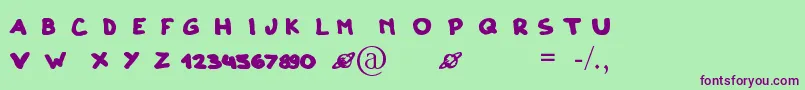 ClonoDos Font – Purple Fonts on Green Background
