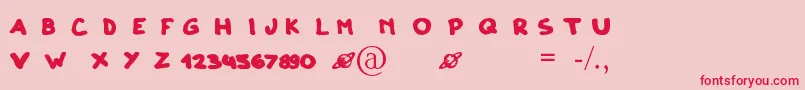 ClonoDos Font – Red Fonts on Pink Background