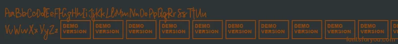 Шрифт MillionNotesDemo – коричневые шрифты на чёрном фоне