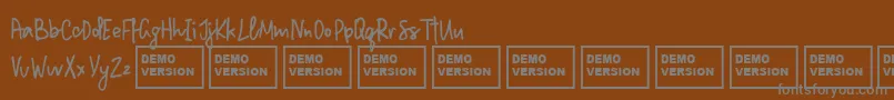 Шрифт MillionNotesDemo – серые шрифты на коричневом фоне