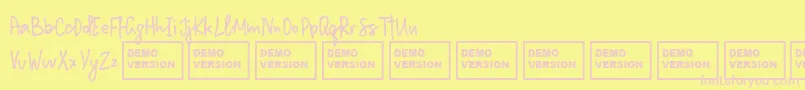 フォントMillionNotesDemo – ピンクのフォント、黄色の背景